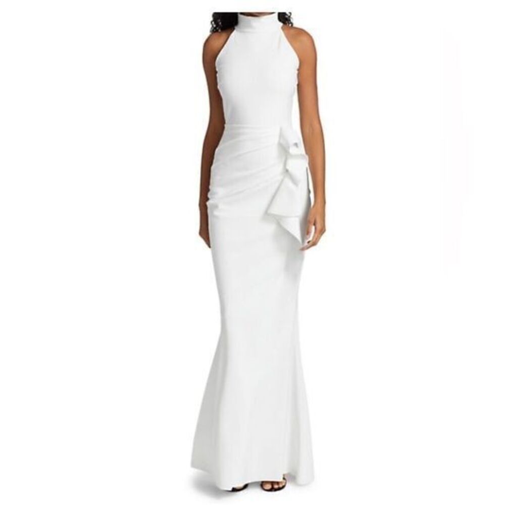 Chiara Boni La Petite Robe Gudrum Halter Ruffle Gown